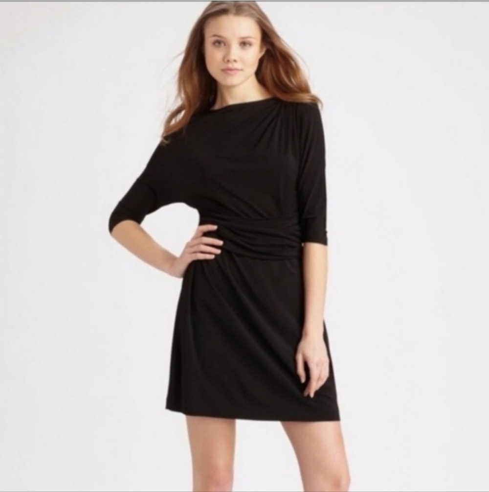 Theory Ivista Black 3/4 Sleeve Dress